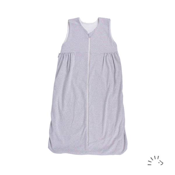 Popolini | Schlafsack ohne Arm | Grau-Ecru gestreift