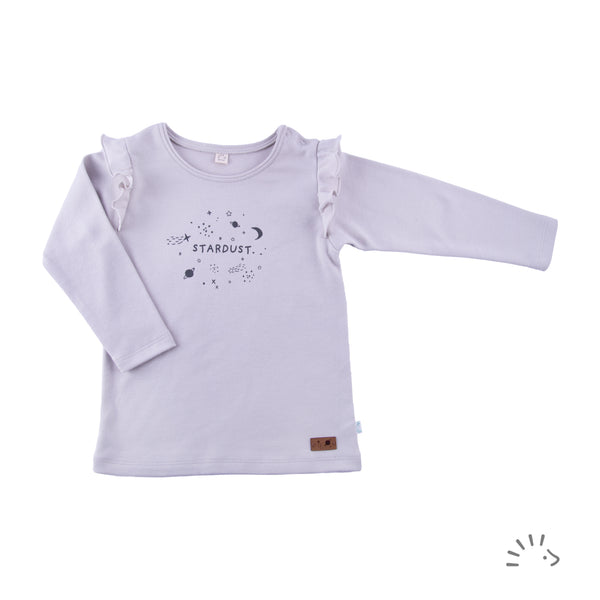 Popolini | Long-sleeved shirt | Light grey - Print: Stardust