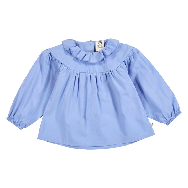 MÜSLI by Green Cotton | Poplin Bluse | Shell blue