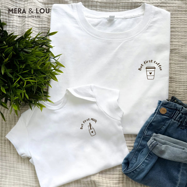 Mera and Lou | T-Shirt | But first milk