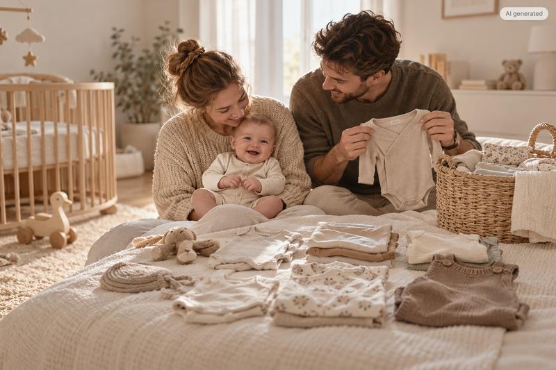 Babykleidung von Größe 50 bis 68: Wann passt was und wie viel brauchst du wirklich?
