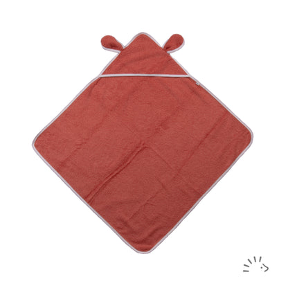 Popolini | Hooded Bath Towel Style LITTLE MONSTER | Cayenne