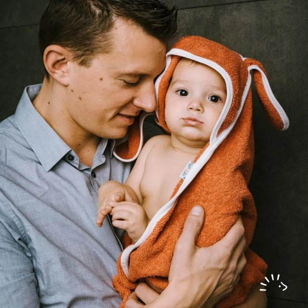 Popolini | Hooded Bath Towel Style LITTLE MONSTER | Cayenne