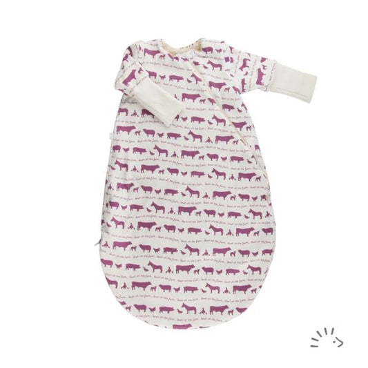 Popolini | Sleeping Bag VARIO | Farm Animals Violet