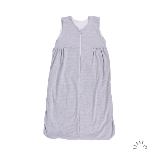 Popolini | Sleeveless Sleeping Bag | Grey-Ecru Striped