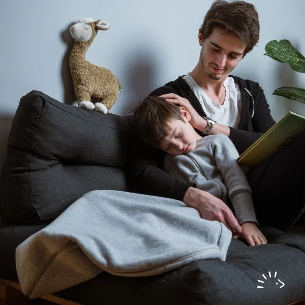 Popolini | Cotton Fleece Sleeping Bag 1.5 TOG | Grey Melange
