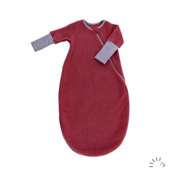 Popolini | Sleeping Bag Cotton Fleece 1.5 TOG | Maroon Melange