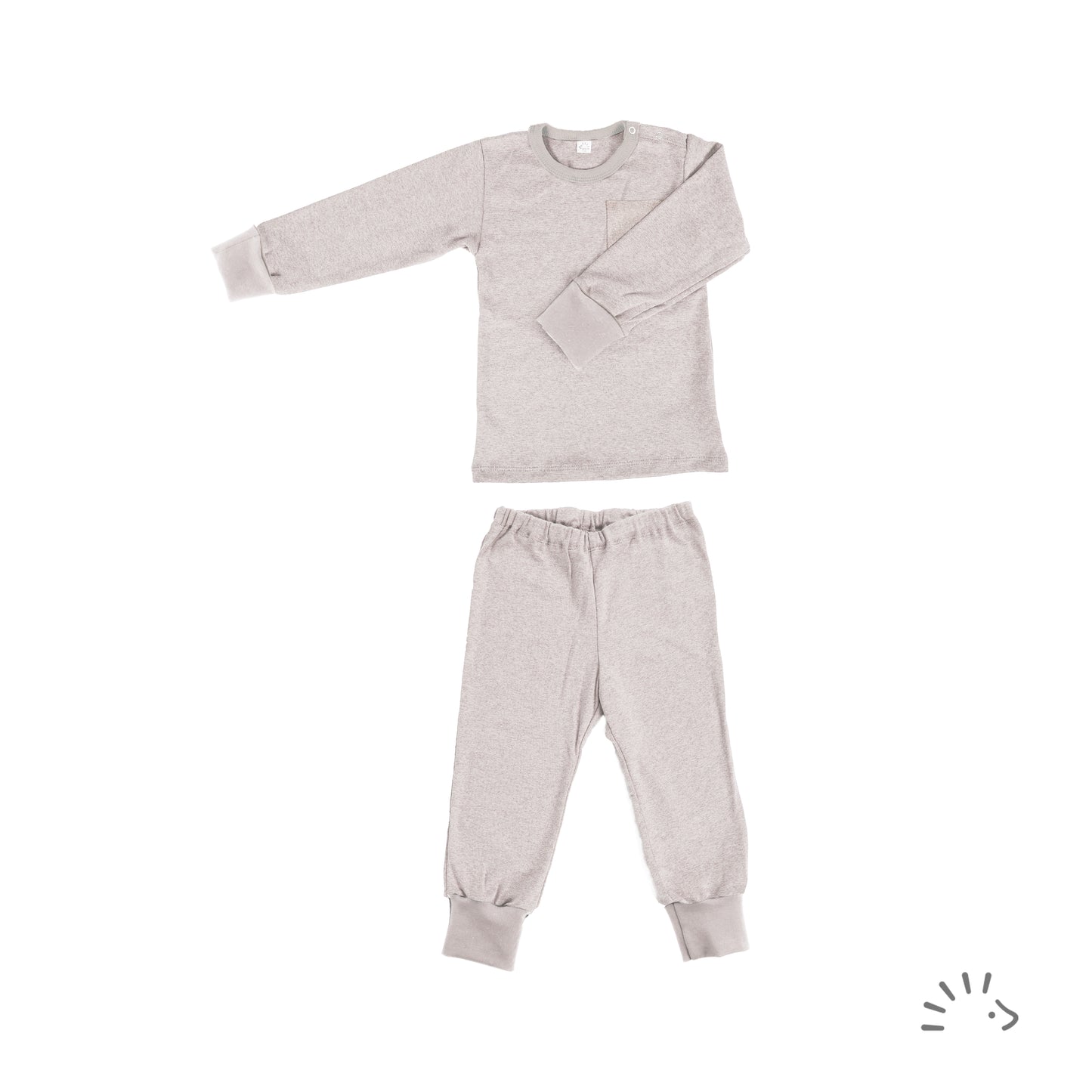Popolini | Long-sleeved pyjamas | Beige Mélange