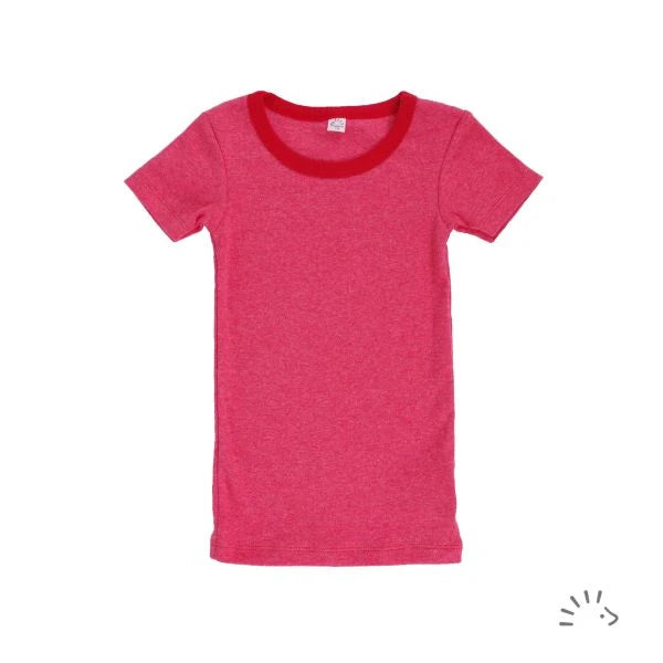 Popolini | Short-sleeved undershirt | Red Melange