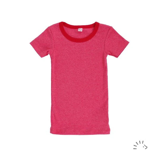 Popolini | Short-sleeved undershirt | Red Melange