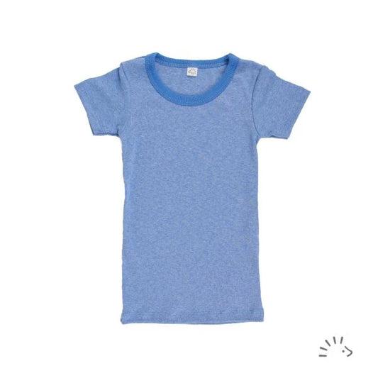 Popolini | Undershirt short sleeve | Blue Melange