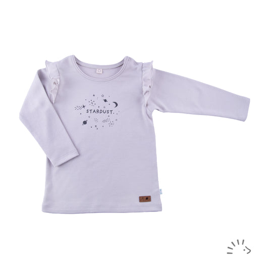 Popolini | Long-sleeved shirt | Light grey - Print: Stardust