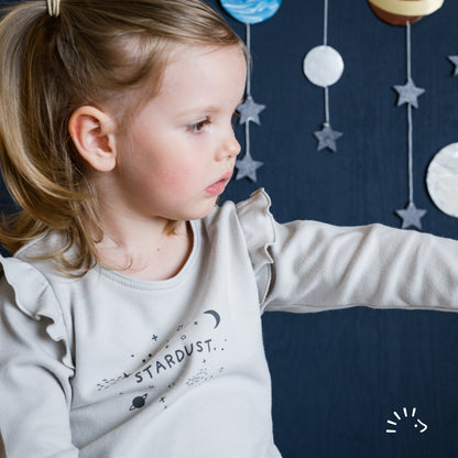 Popolini | Long-sleeved shirt | Light grey - Print: Stardust