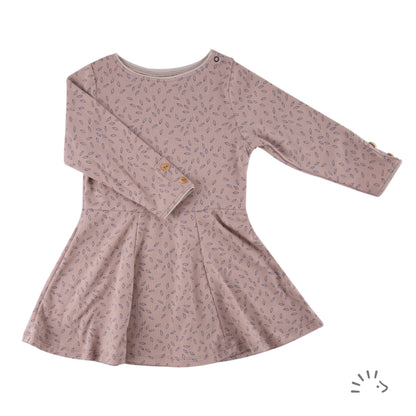 Popolini | Twirly Dress | Beige Leaves