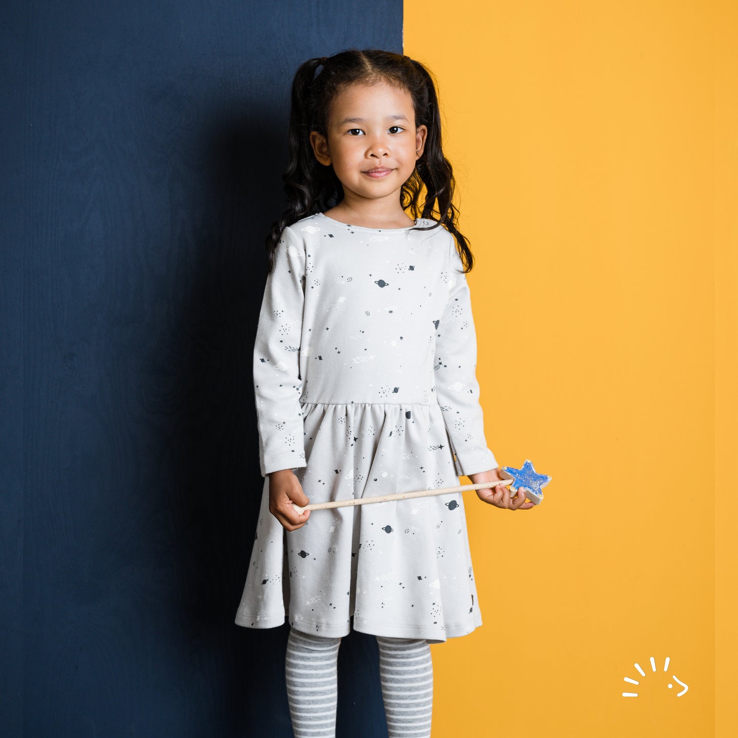 Popolini | Long-Sleeved Dress | Planets