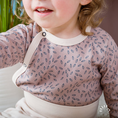 Popolini | Wrap Shirt | Beige Leaves