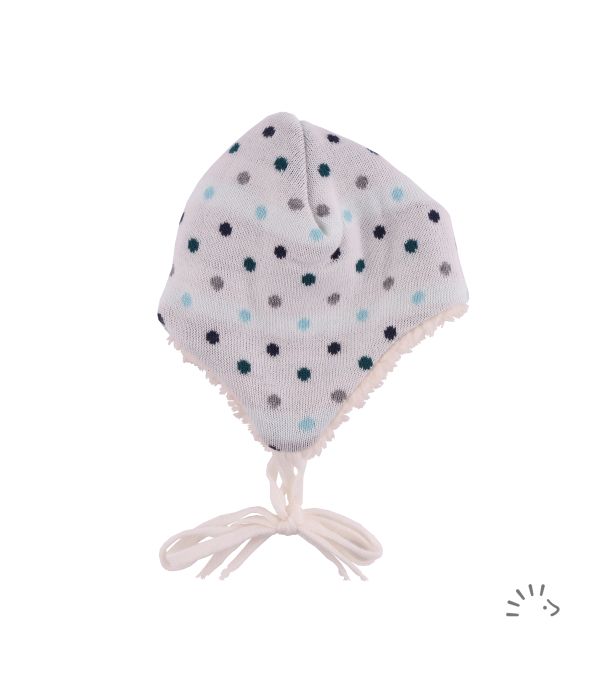 Popolini | Haube Style SNOFNUGG | Ecru - Dots Multicolor