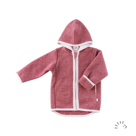 Popolini | Boiled Wool Jacket with Hood GOTS | Vintage Rose