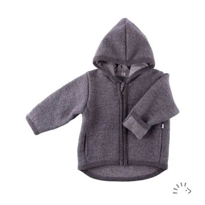 Popolini | Boiled Wool Jacket with Hood | Anthracite