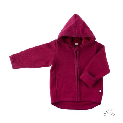 Popolini | Boiled Wool Jacket with Hood | Bordeaux