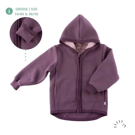 Popolini | Wool Felt Jacket with Hood | Mauve