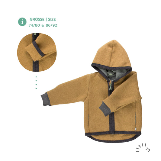 Popolini | Hooded Wool Fleece Jacket | Honey