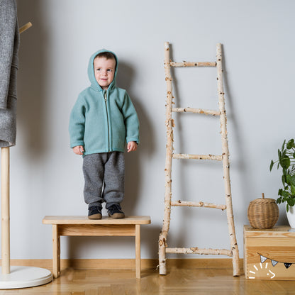 Popolini | Hooded Boiled Wool Jacket | Petrol