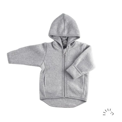Popolini | Hooded cotton jacket | Grey marl