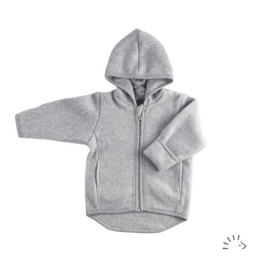 Popolini | Hooded cotton jacket | Grey marl