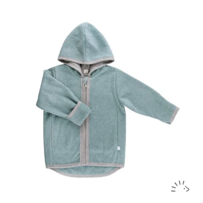 Popolini | Hooded cotton jacket | Teal melange