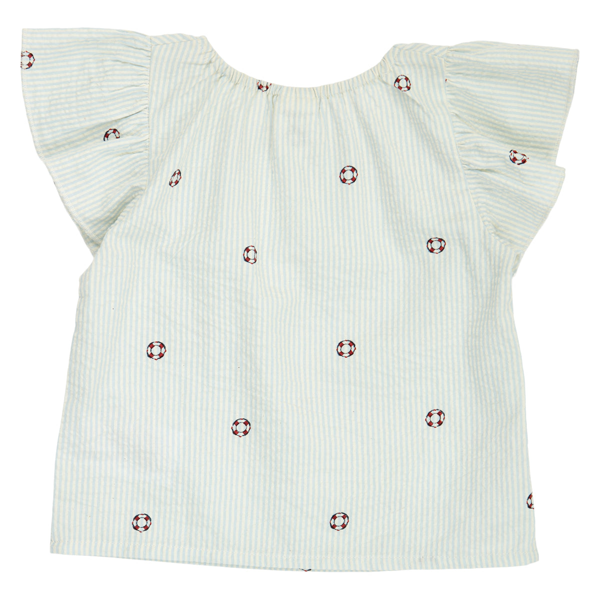 MÜSLI by Green Cotton | Seersucker T-Shirt | Tofu/Ocean/Mineral red