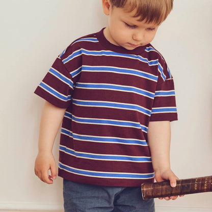MÜSLI by Green Cotton | Clubhouse T-Shirt | Russet/Azure blue/Tofu