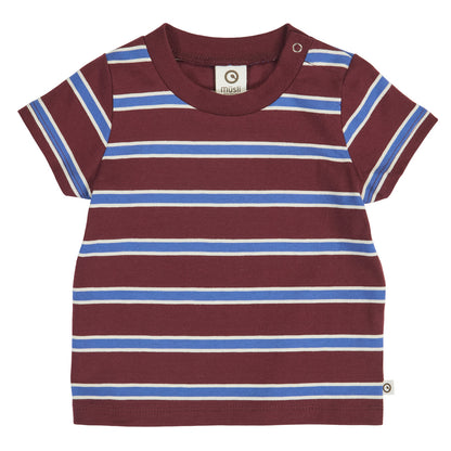 MÜSLI by Green Cotton | Clubhouse T-Shirt | Russet/Azure blue/Tofu