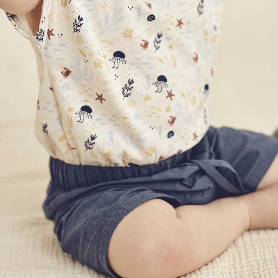 MÜSLI by Green Cotton | Sea T-Shirt | Tofu/Hemp/Navy