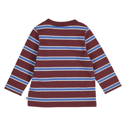 MÜSLI by Green Cotton | Clubhouse Langarmshirt | Russet/Azure blue/Tofu