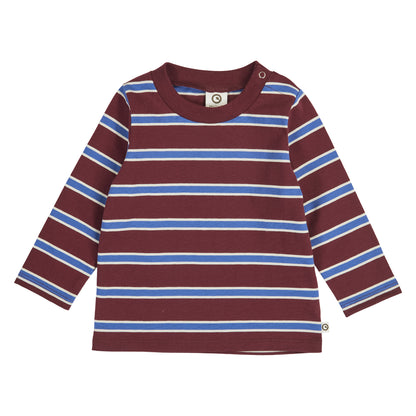MÜSLI by Green Cotton | Clubhouse Langarmshirt | Russet/Azure blue/Tofu