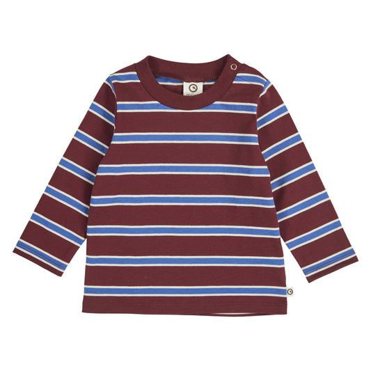 MÜSLI by Green Cotton | Clubhouse Langarmshirt | Russet/Azure blue/Tofu