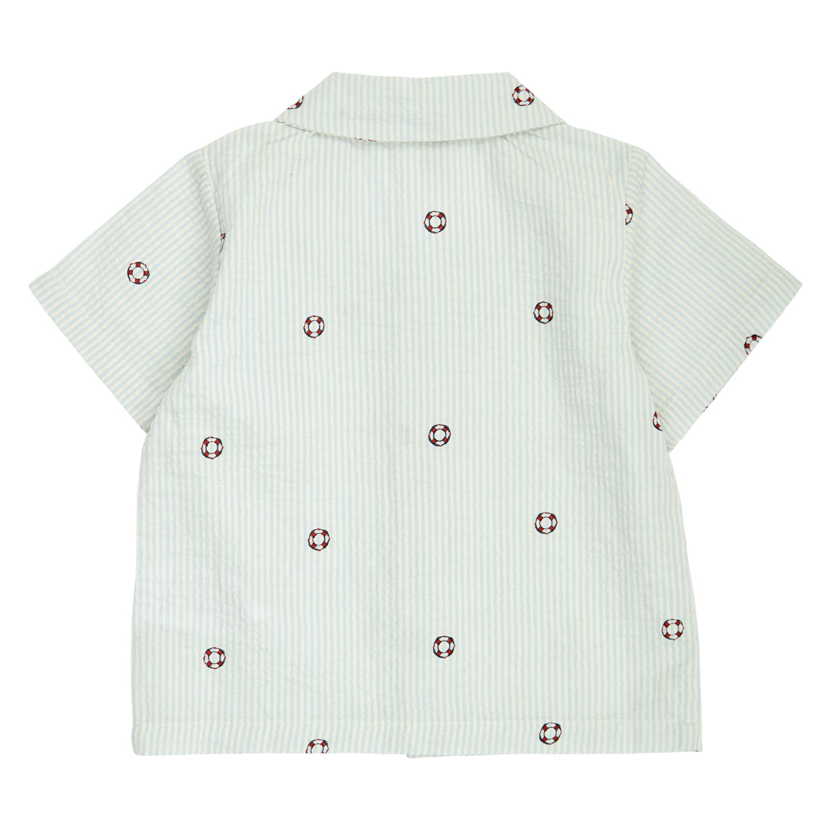 MÜSLI by Green Cotton | Seersucker Hemd | Tofu/Ocean/Mineral red