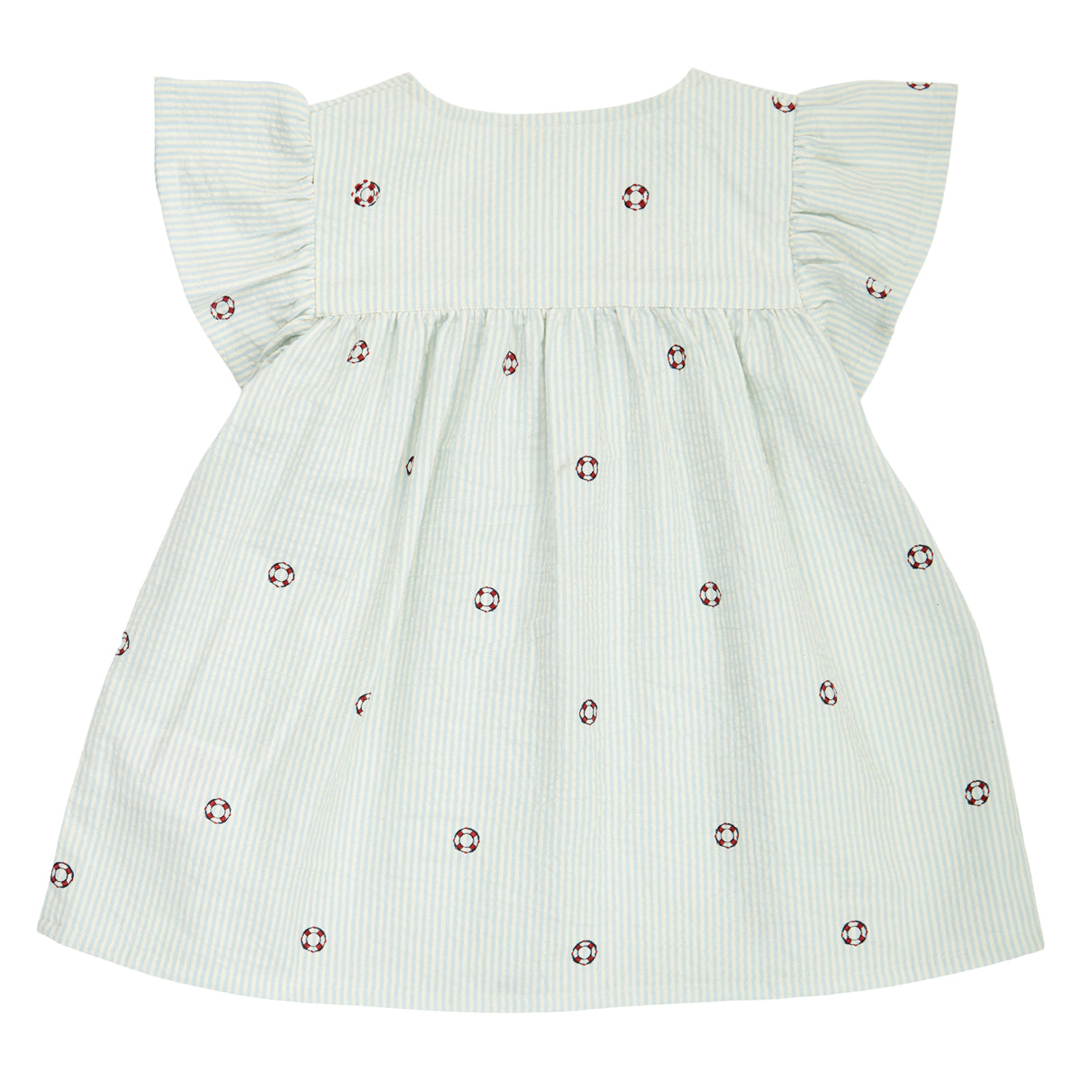 MÜSLI by Green Cotton | Seersucker Bluse| Tofu/Ocean/Mineral red