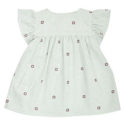 MÜSLI by Green Cotton | Seersucker Bluse| Tofu/Ocean/Mineral red