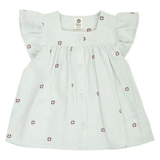 MÜSLI by Green Cotton | Seersucker Bluse| Tofu/Ocean/Mineral red