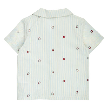 MÜSLI by Green Cotton | Seersucker Hemd | Tofu/Ocean/Mineral red