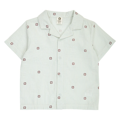 MÜSLI by Green Cotton | Seersucker Hemd | Tofu/Ocean/Mineral red