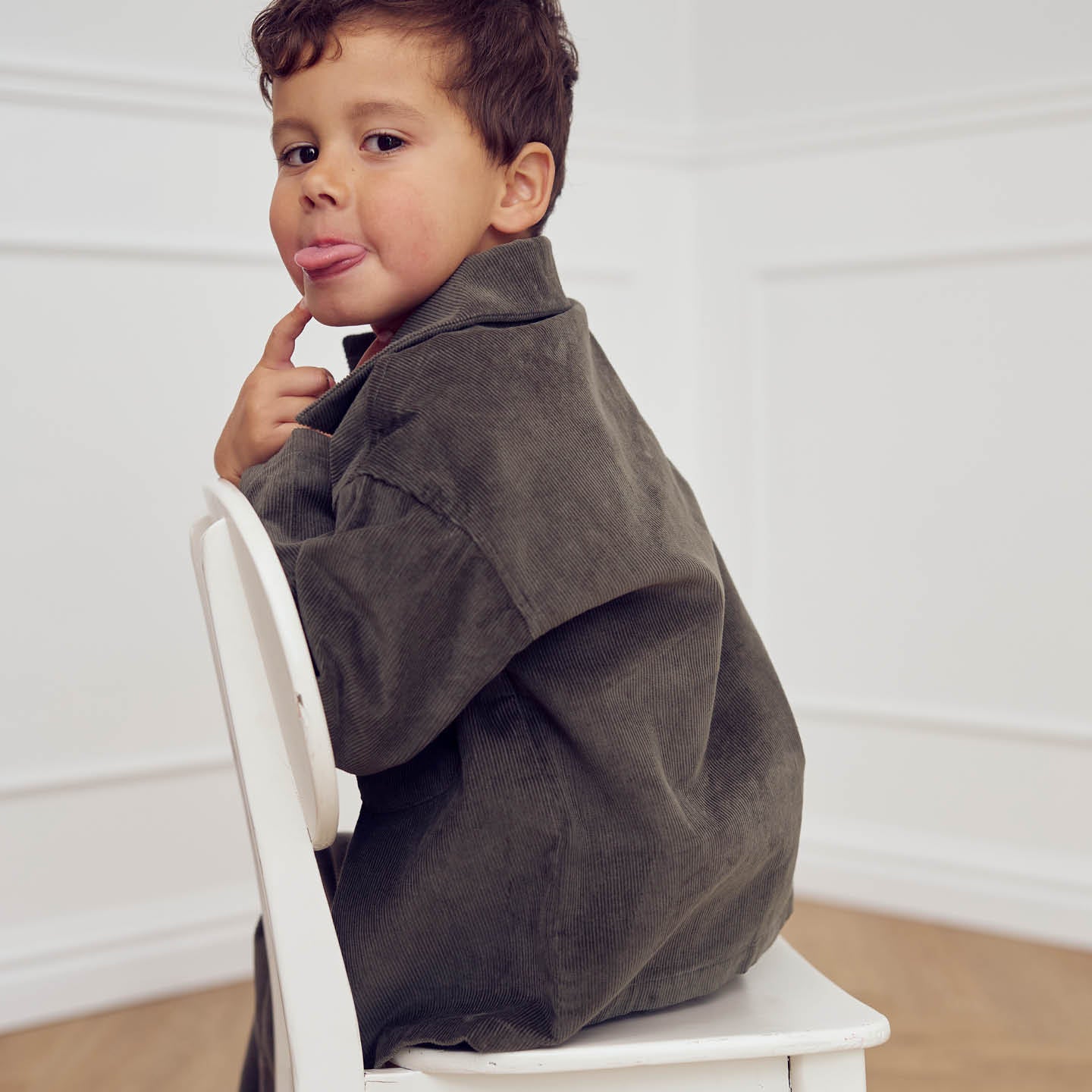 MÜSLI by Green Cotton | Corduroy Hemd | Deep green