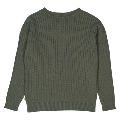MÜSLI by Green Cotton | Cable Pullover| Deep green