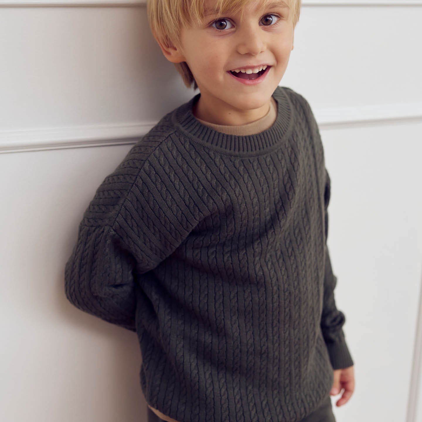 MÜSLI by Green Cotton | Cable Pullover| Deep green