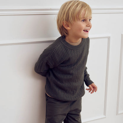 MÜSLI by Green Cotton | Cable Pullover| Deep green