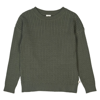MÜSLI by Green Cotton | Cable Pullover| Deep green