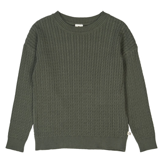 MÜSLI by Green Cotton | Cable Pullover| Deep green