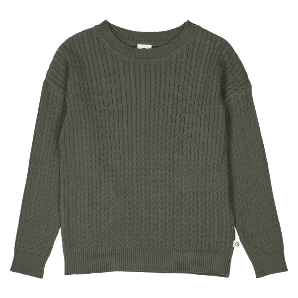 MÜSLI by Green Cotton | Cable Pullover| Deep green
